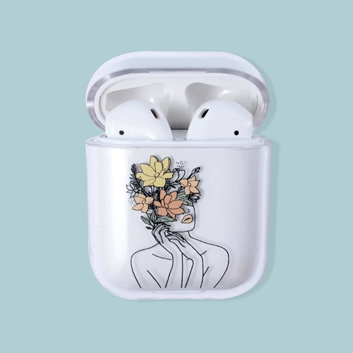 

Figure & Floral Print AirPods Case, Multicolor