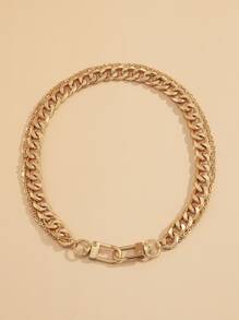 Layered Chain Necklace - Yellow Gold - View 3