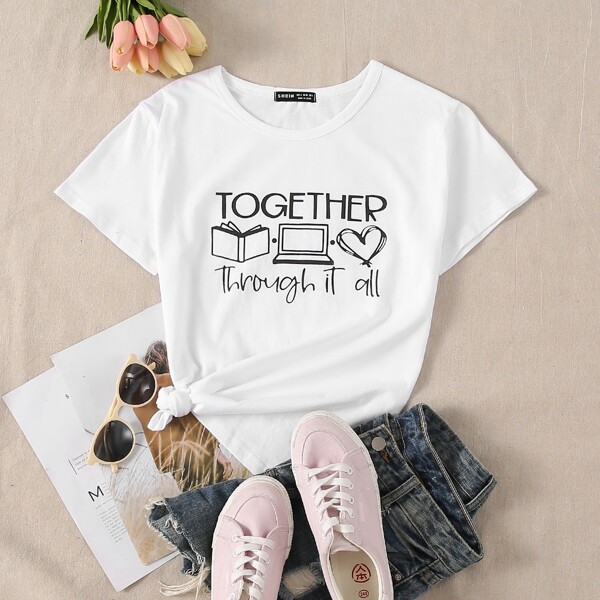 

Slogan Graphic Tee, White