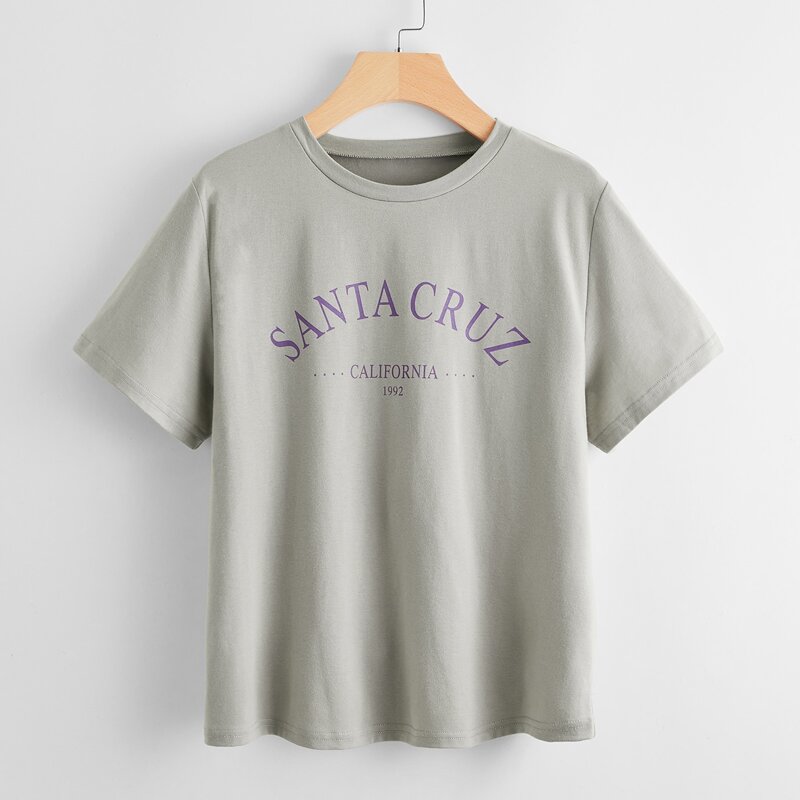 

Letter Print Tee, Grey