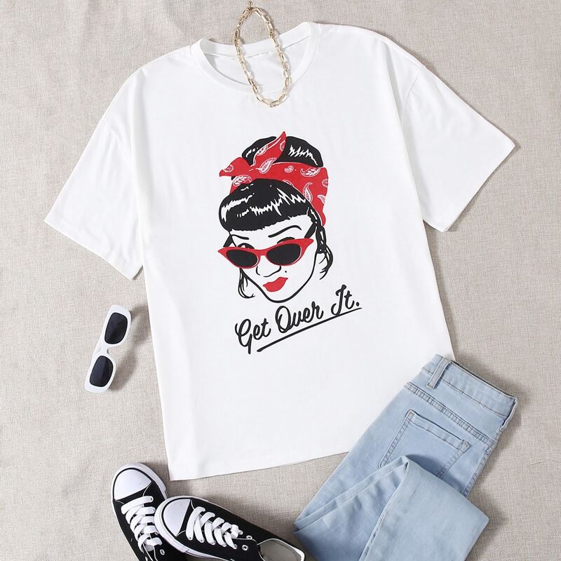 

Letter & Figure Graphic Tee, White