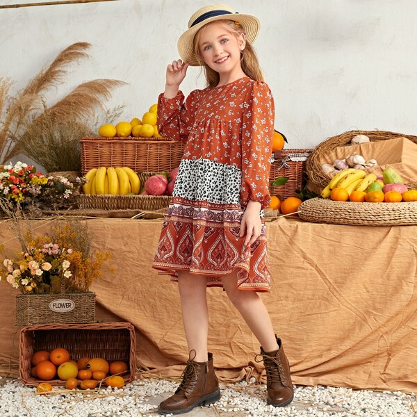 

Girls Ditsy Floral Smock Dress, Multicolor