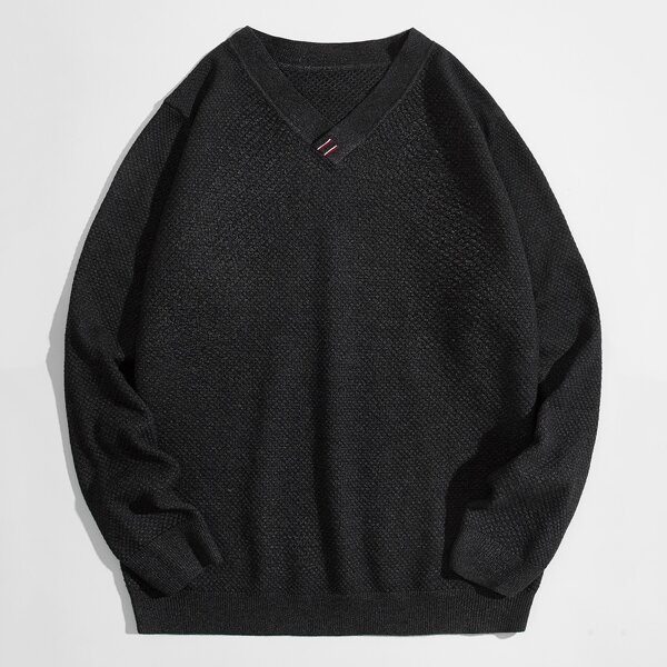 

Men V Neck Sweater, Dark grey