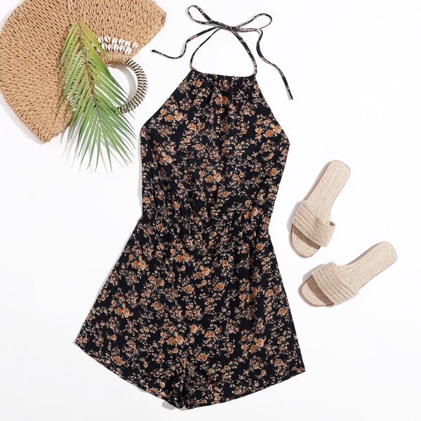 

Ditsy Floral Halter Neck Romper, Multicolor