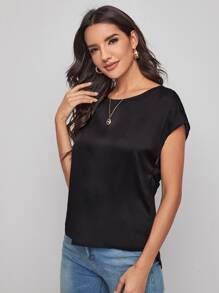 SHEIN Clasi Cut Out Twist Back Top - Black - View 5