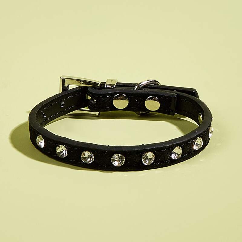 

Rhinestone Decor Cat Collar, Black