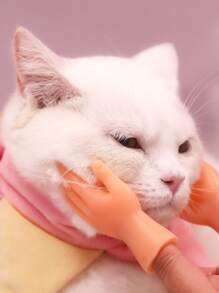 2 Piezas Dedales Con Diseño De Manos Para Juguete Interactivo Con Gato - Amarillo - Ver 1