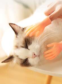 2 Piezas Dedales Con Diseño De Manos Para Juguete Interactivo Con Gato - Amarillo - Ver 2