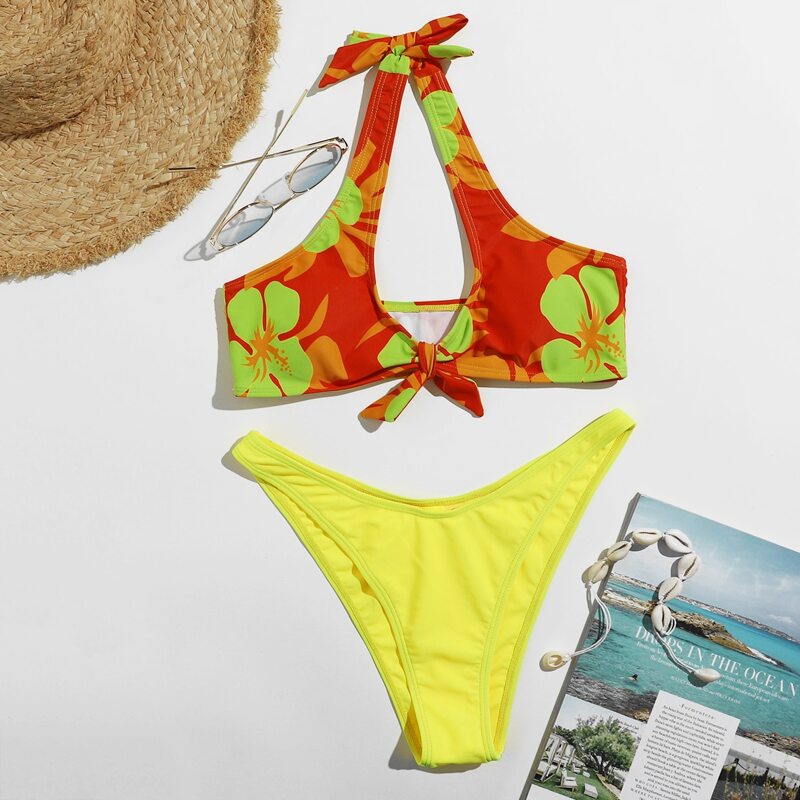

Floral Knot Bikini Swimsuit, Multicolor