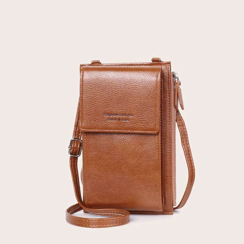 

Simple Crossbody Phone Bag, Rust brown