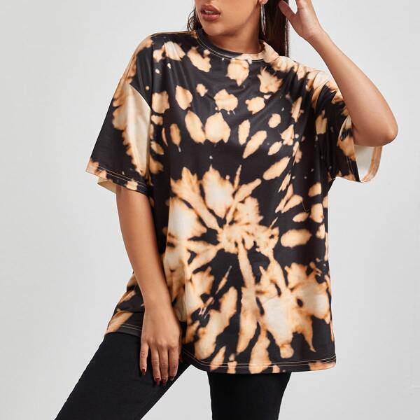 

Drop Shoulder Tie Dye Tee, Multicolor