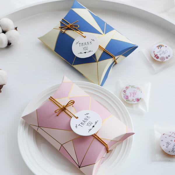 

5pcs Geometric Pattern Random Candy Box, Multicolor