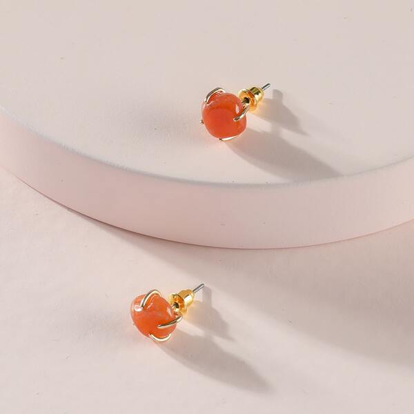 

Stone Decor Stud Earrings, Multicolor