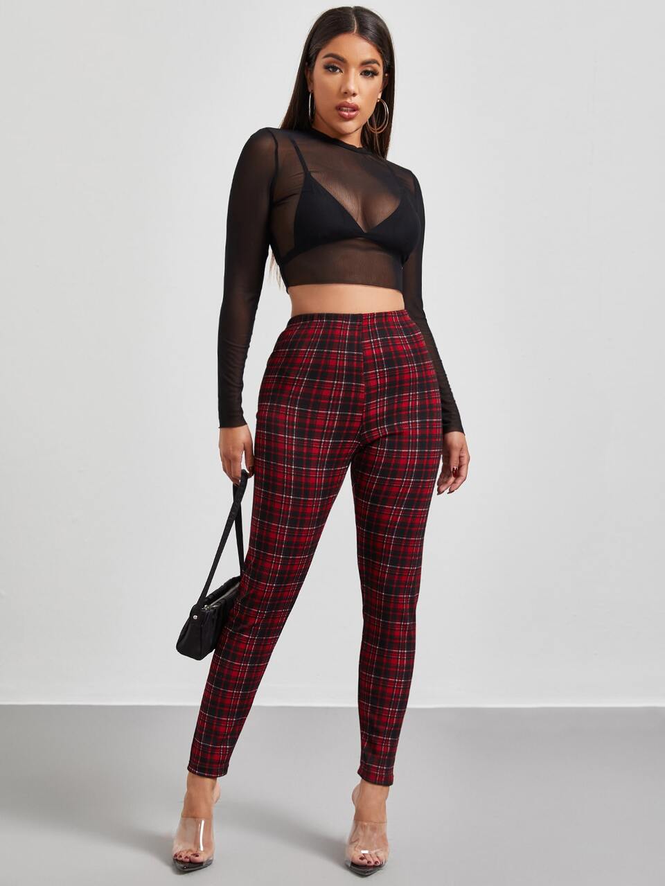 High Waist Plaid Leggings