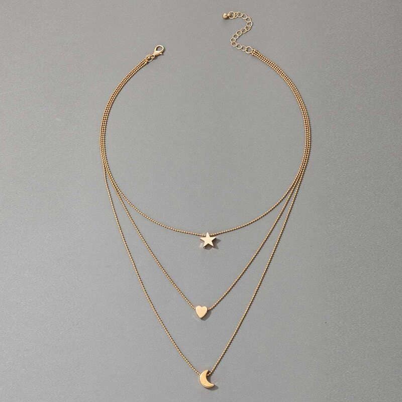 

Star & Moon Layered Necklace, Gold