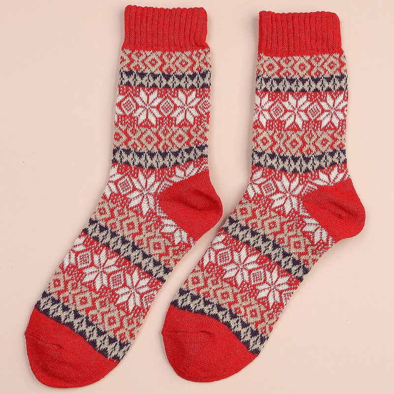 

1pair Geo Graphic Crew Socks, Multicolor