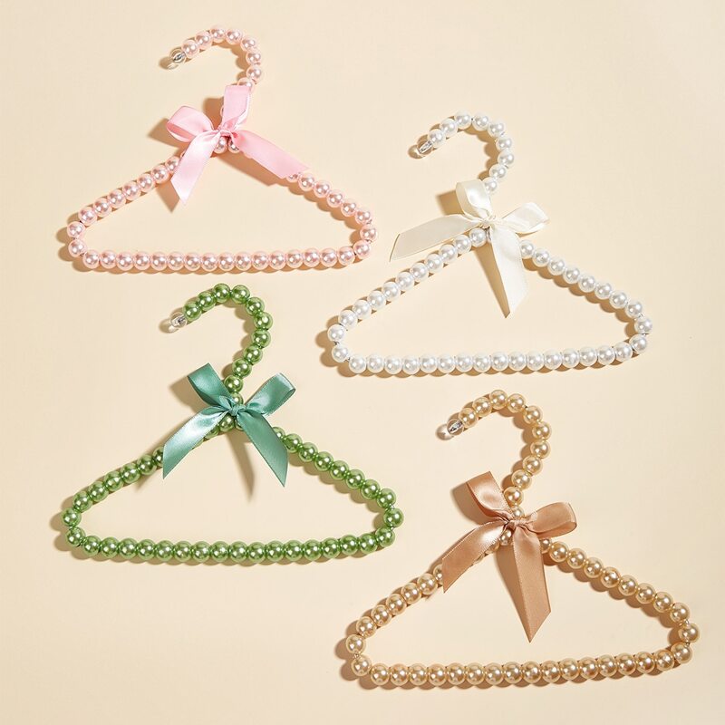 

1pc Random Color Faux Pearl Decor Pet Hanger, Multicolor