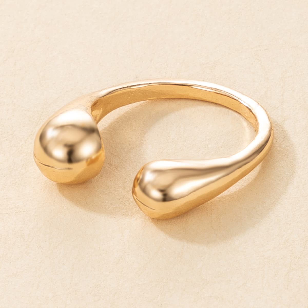 

1pc Ball Cuff Ring, Gold