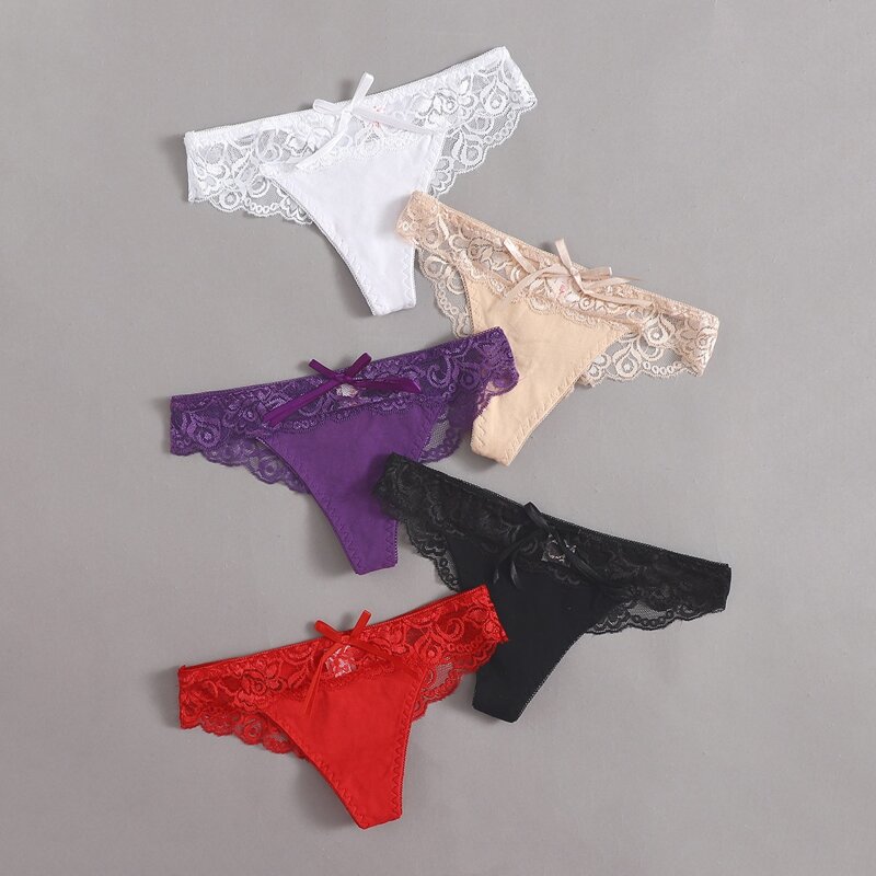 

5pack Contrast Lace Panty Set, Multicolor