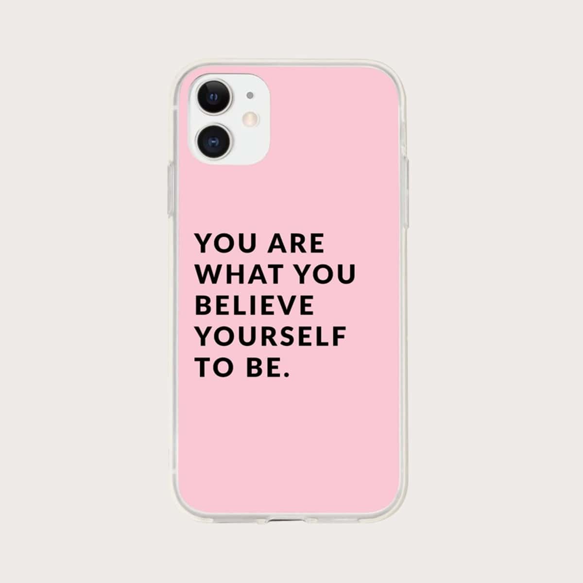 

Slogan Graphic iPhone Case, Pink