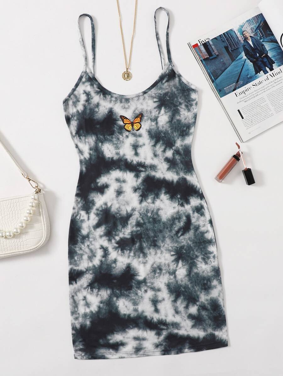 Muchica 蝴蝶圖案紮染洋裝