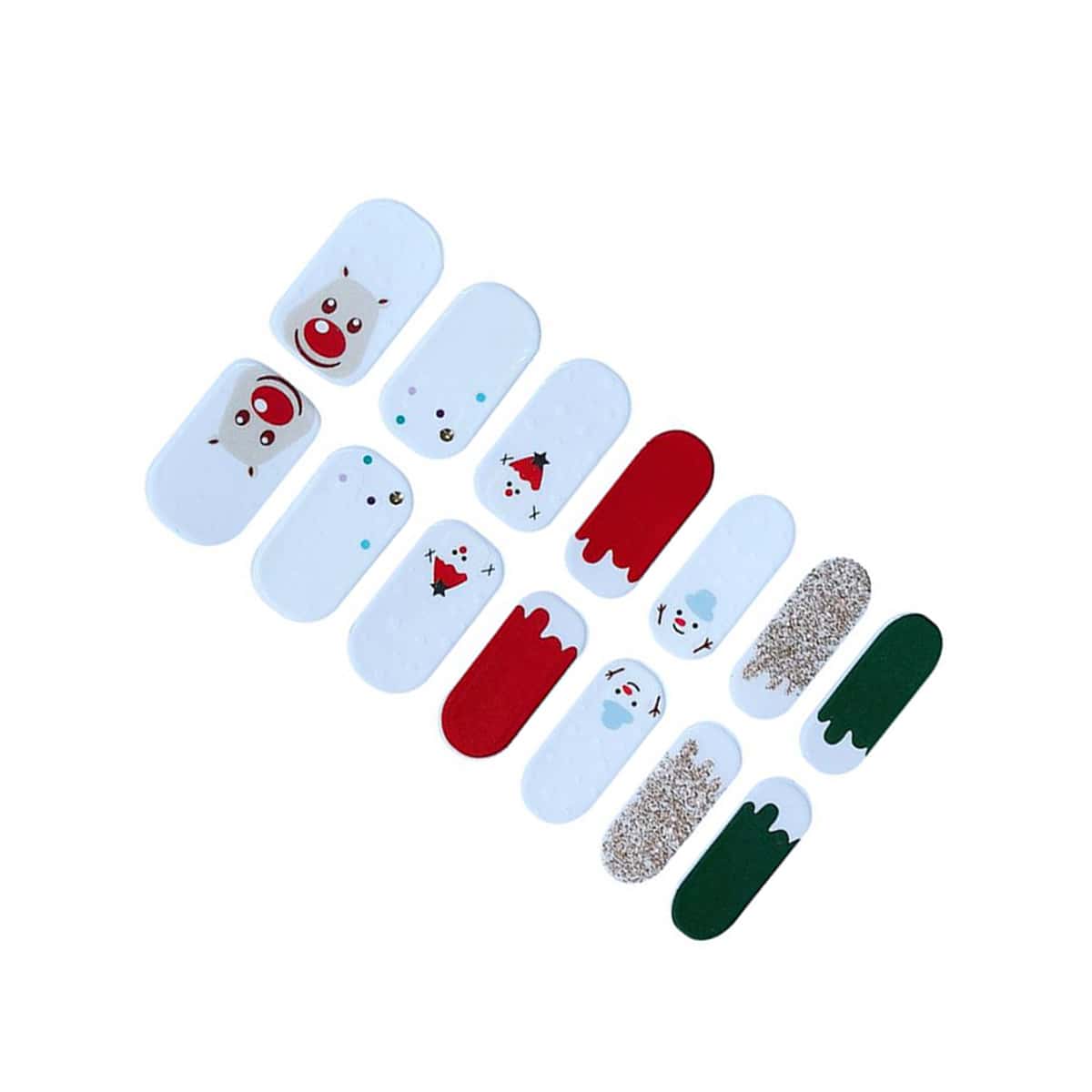 

1sheet Christmas Nail Sticker, White