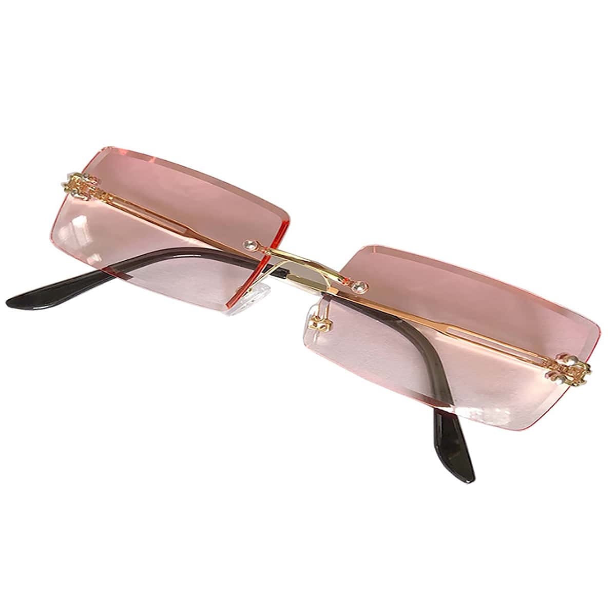 

Tinted Lens Rimless Sunglasses, Burgundy