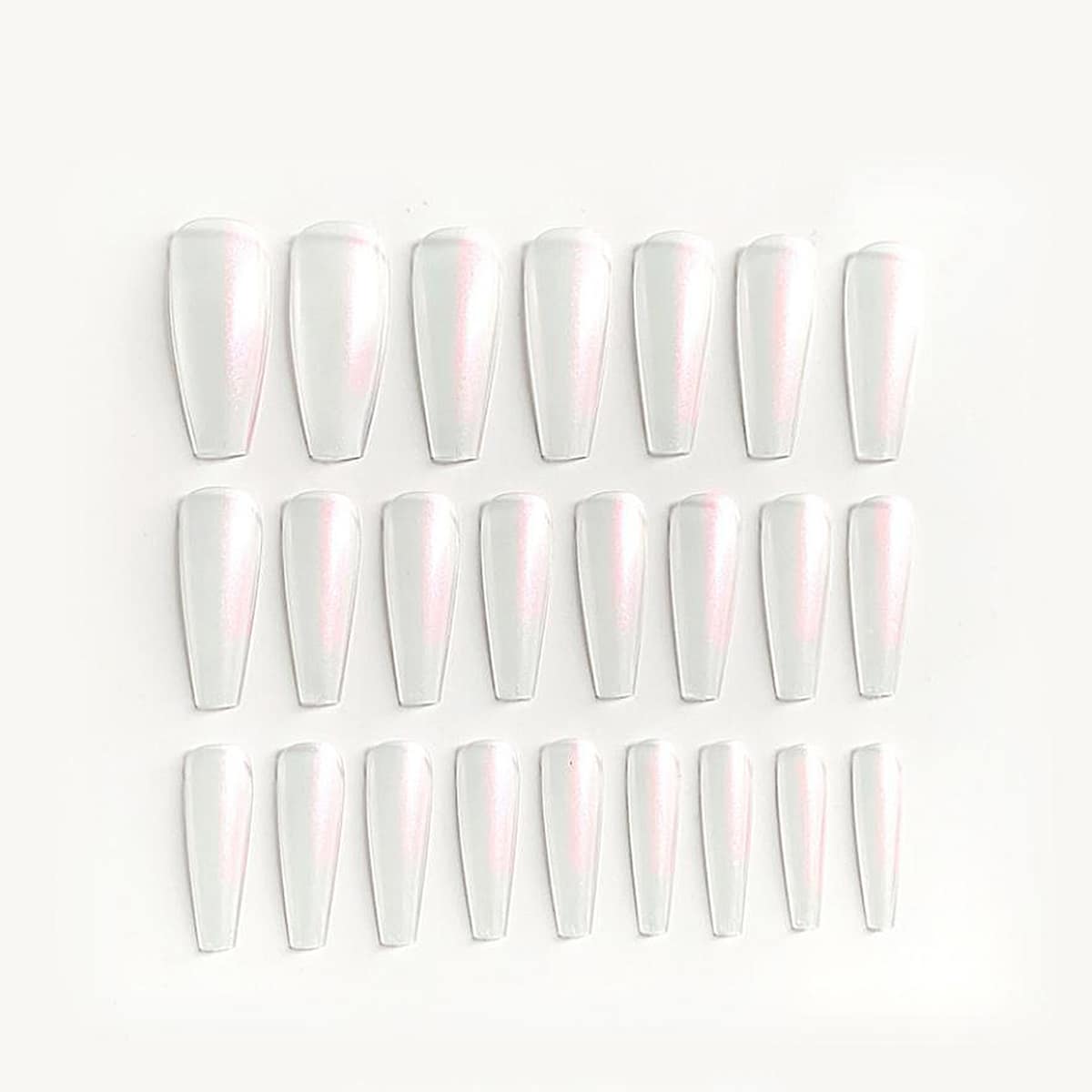 

24pcs Clear Fake Nail, Baby pink