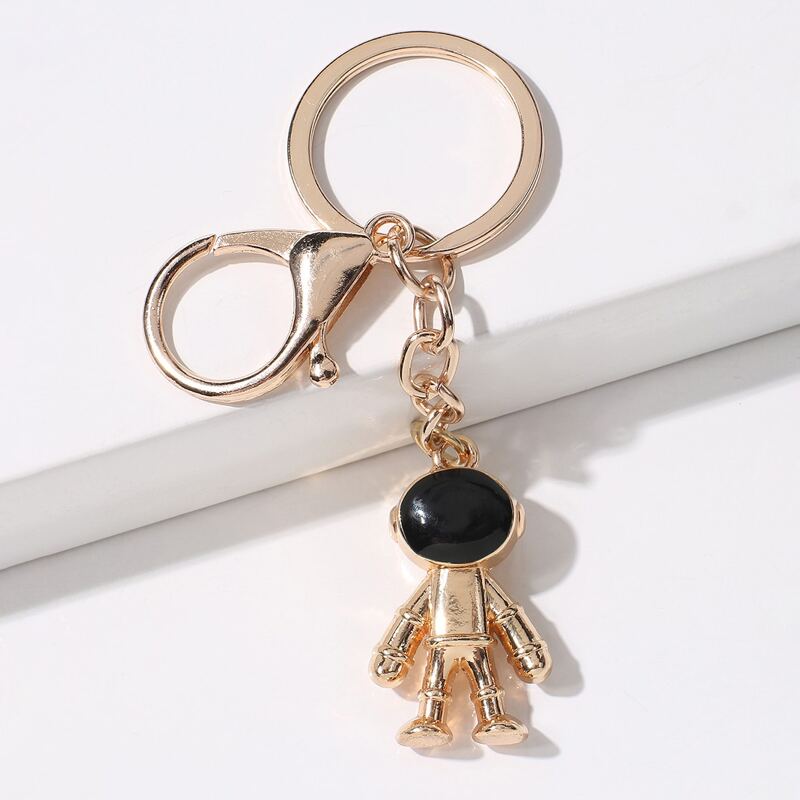

1pc Astronaut Decor Keychain, Gold