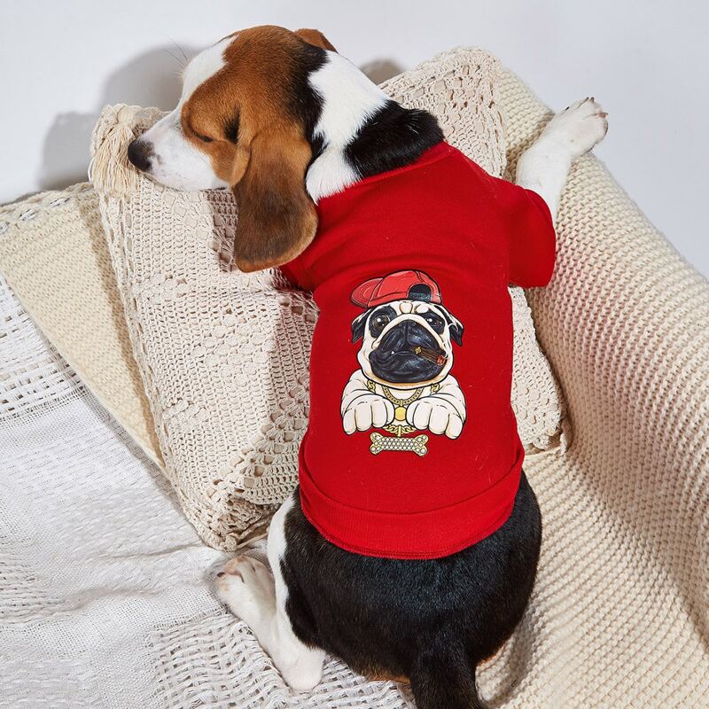 

Dog Print Pet Sweatshirt, Red