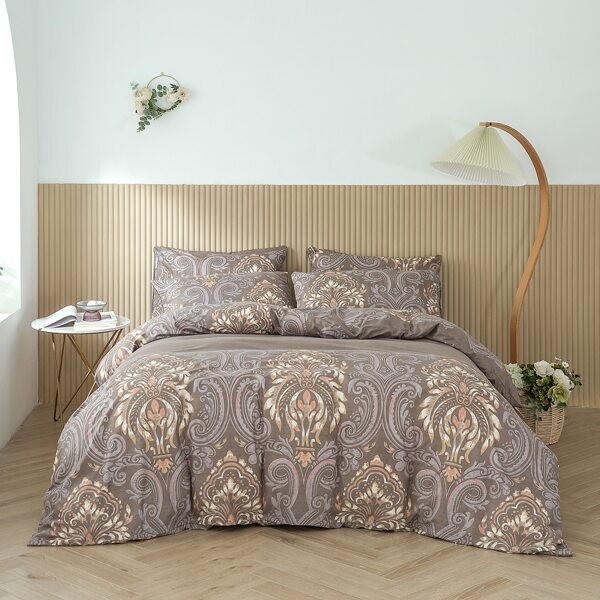 

Damask Print Bedding Set Without Filler, Multicolor