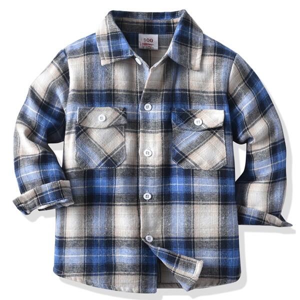 

Toddler Boys Tartan Flap Pockets Overshirt, Multicolor