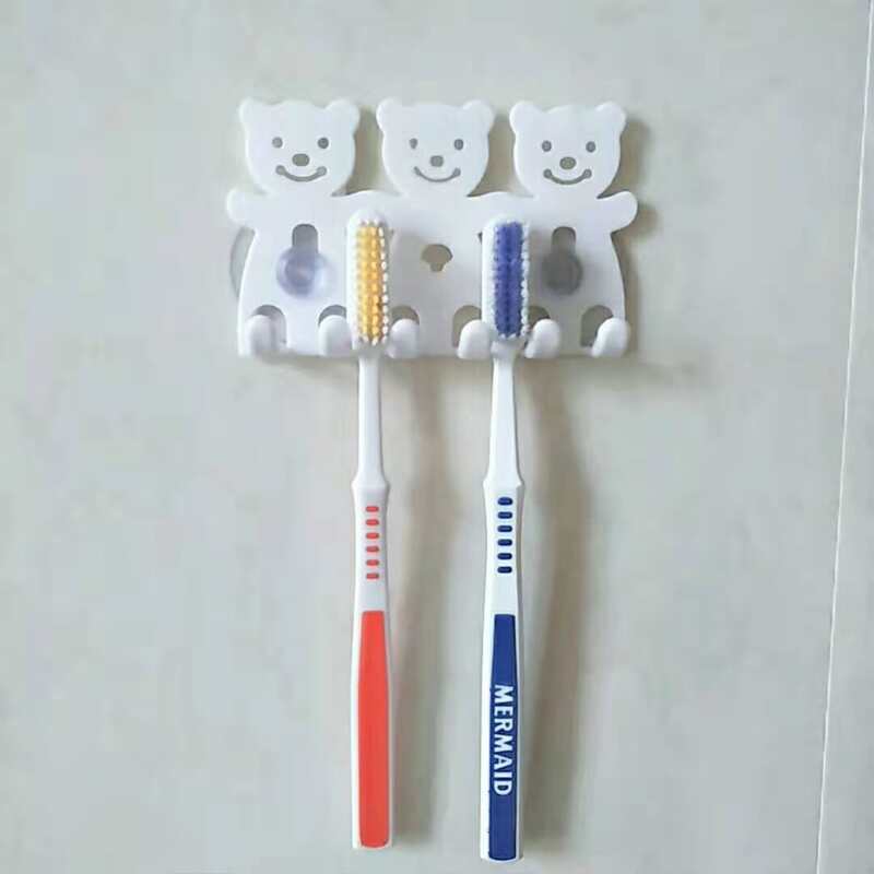 

1pc Cartoon Bear Toothbrush Holder, White