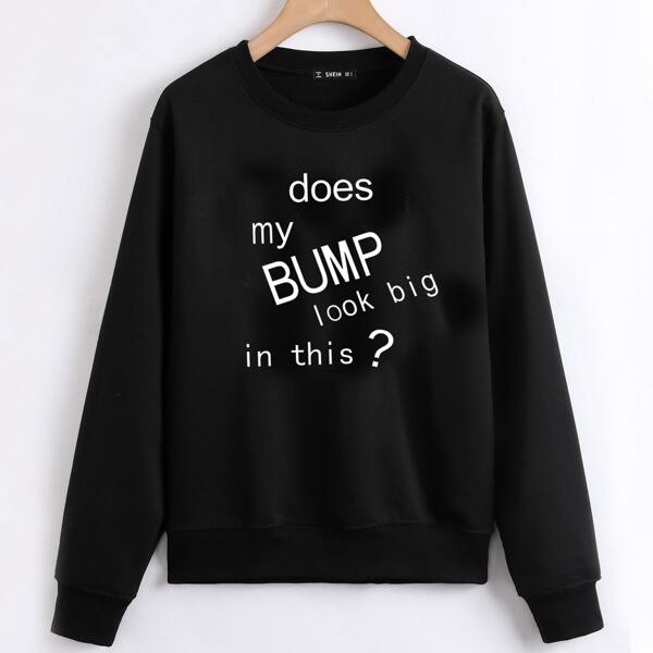 

Letter Graphic Drop Shoulder Sweatshirt, Black