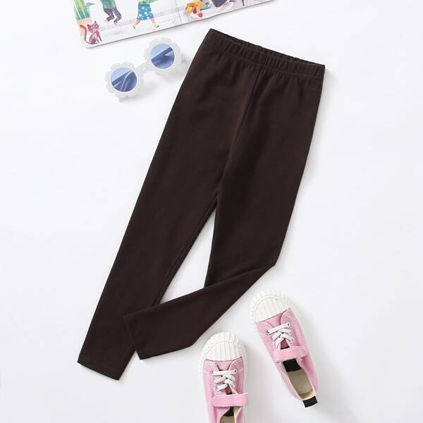 

Toddler Girls High Waist Leggings, Chocolate brown