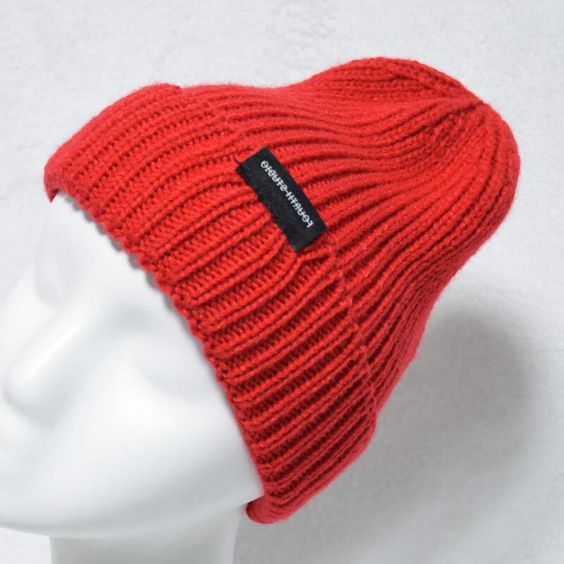 

Label Knit Beanie, Red