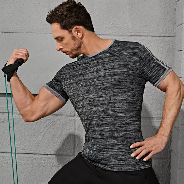 

Men Space Dye Sports Tee, Grey