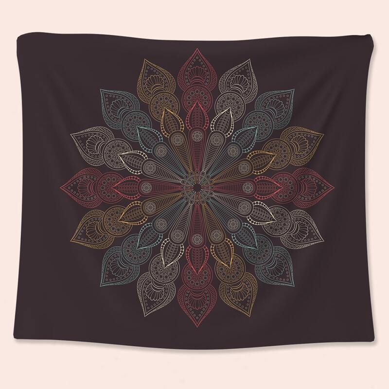 

Mandala Print Tapestry, Multicolor