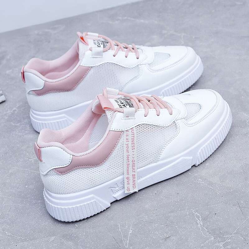 

Lace-up Mesh Skate Shoes, Pink