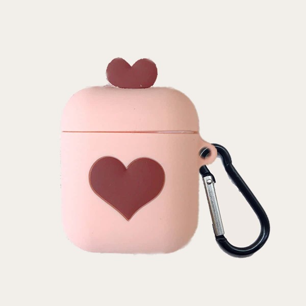 

Heart Pattern AirPods Case, Pink