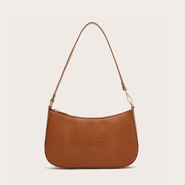

Lizard Pattern Shoulder Bag, Brown