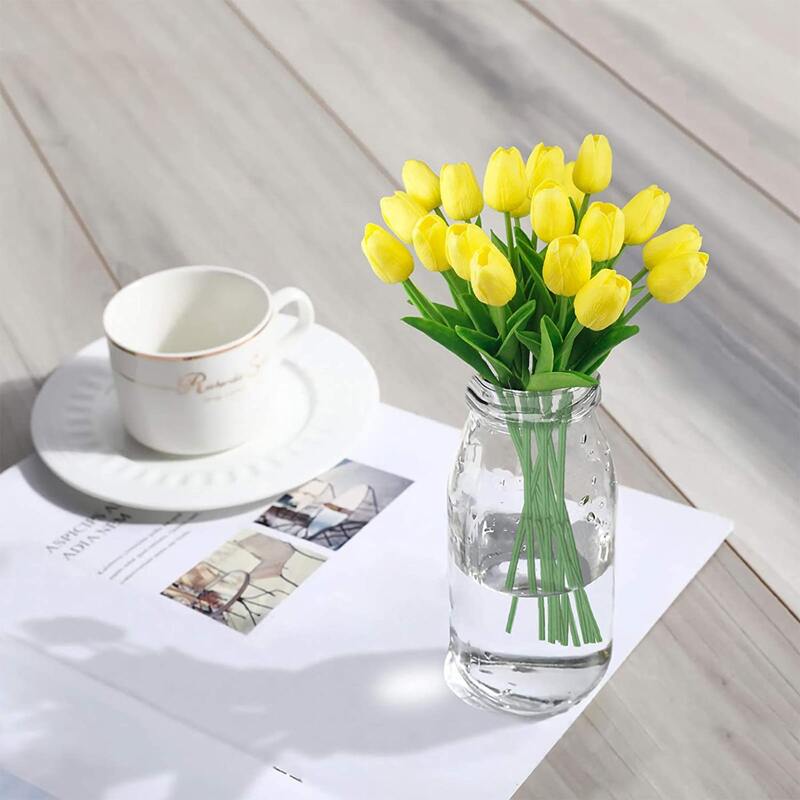 

5pcs Artificial Tulip Flower, Yellow