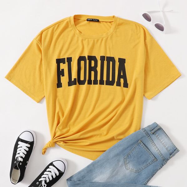 

Letter Graphic Longline Tee, Yellow