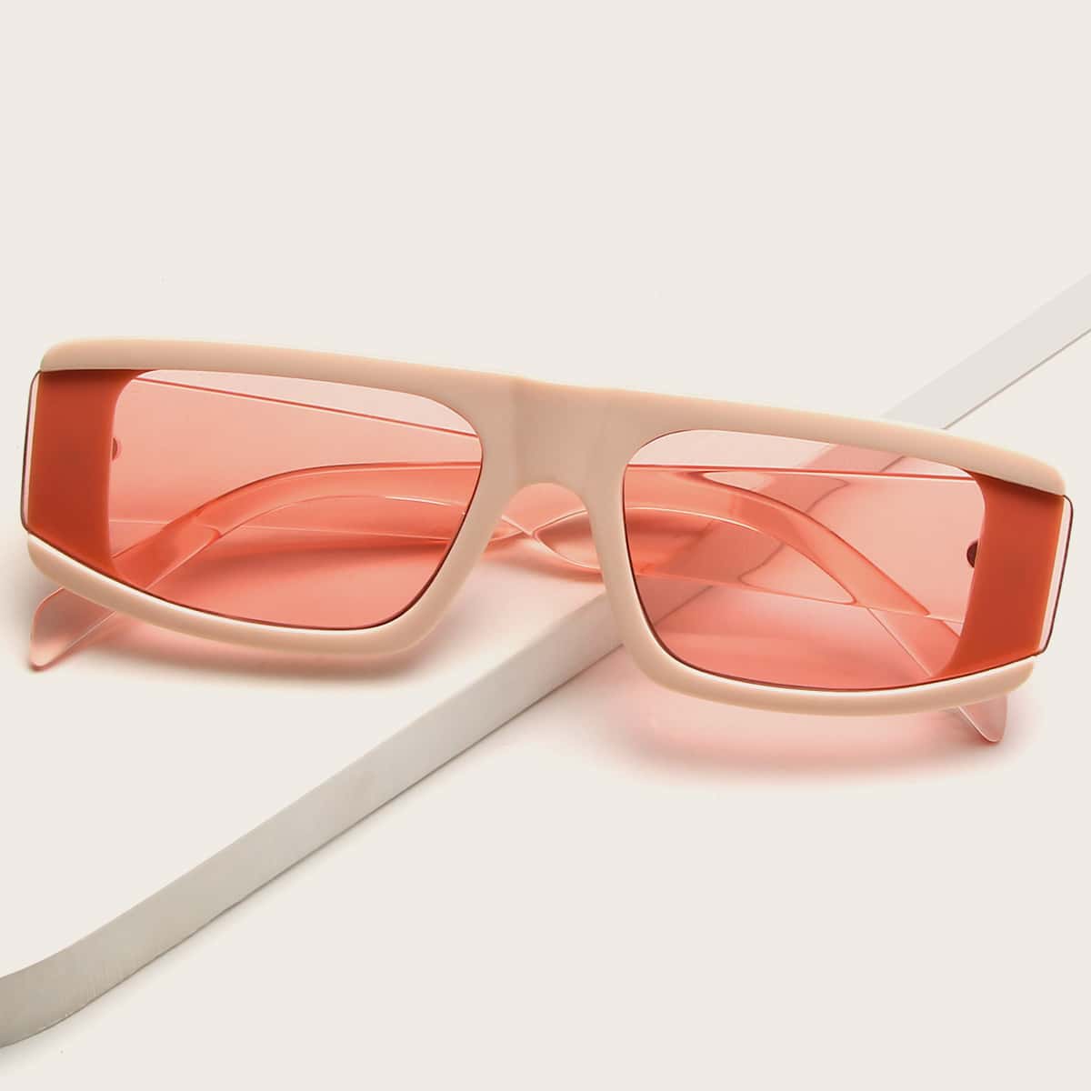 

Contrast Frame Tinted Lens Sunglasses, Watermelon pink