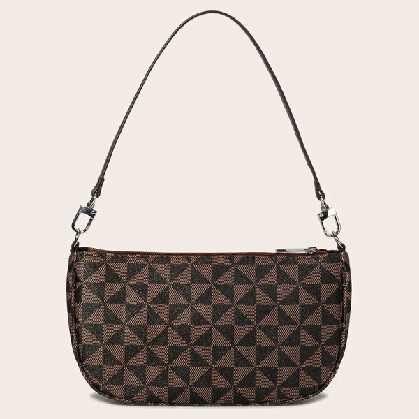 

Graphic Shoulder Bag, Chocolate brown