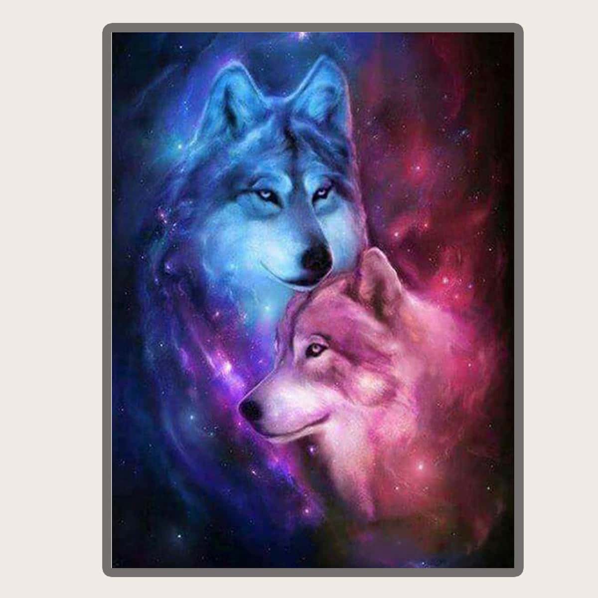 

Wolf Print Diamond Painting Without Frame, Multicolor