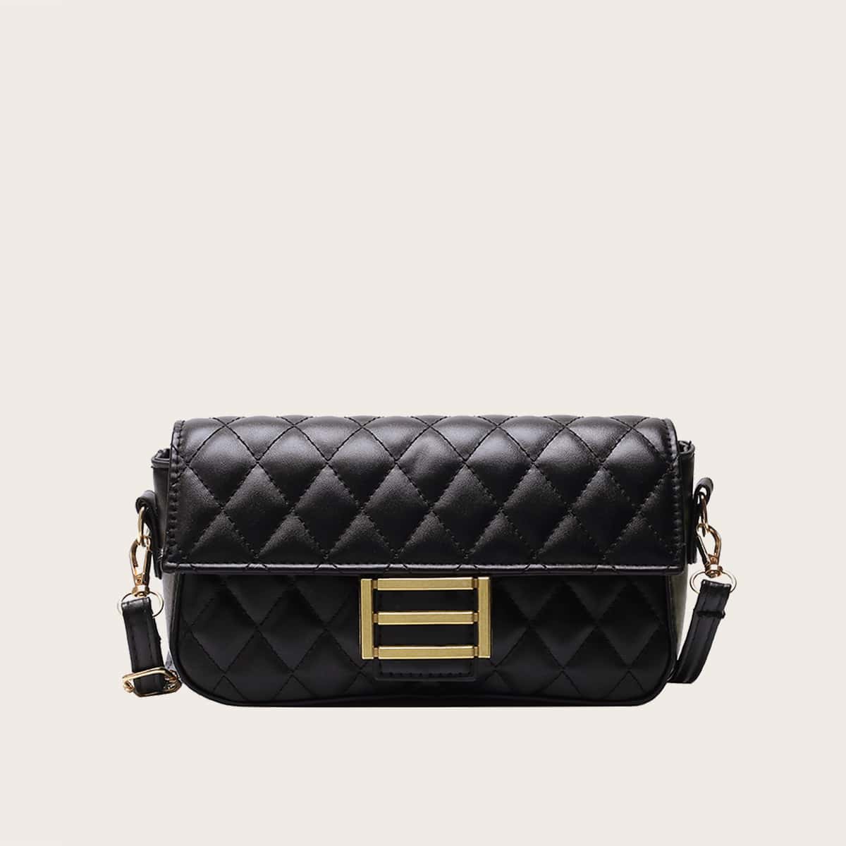 

Quilted Crossbody Bag, Black