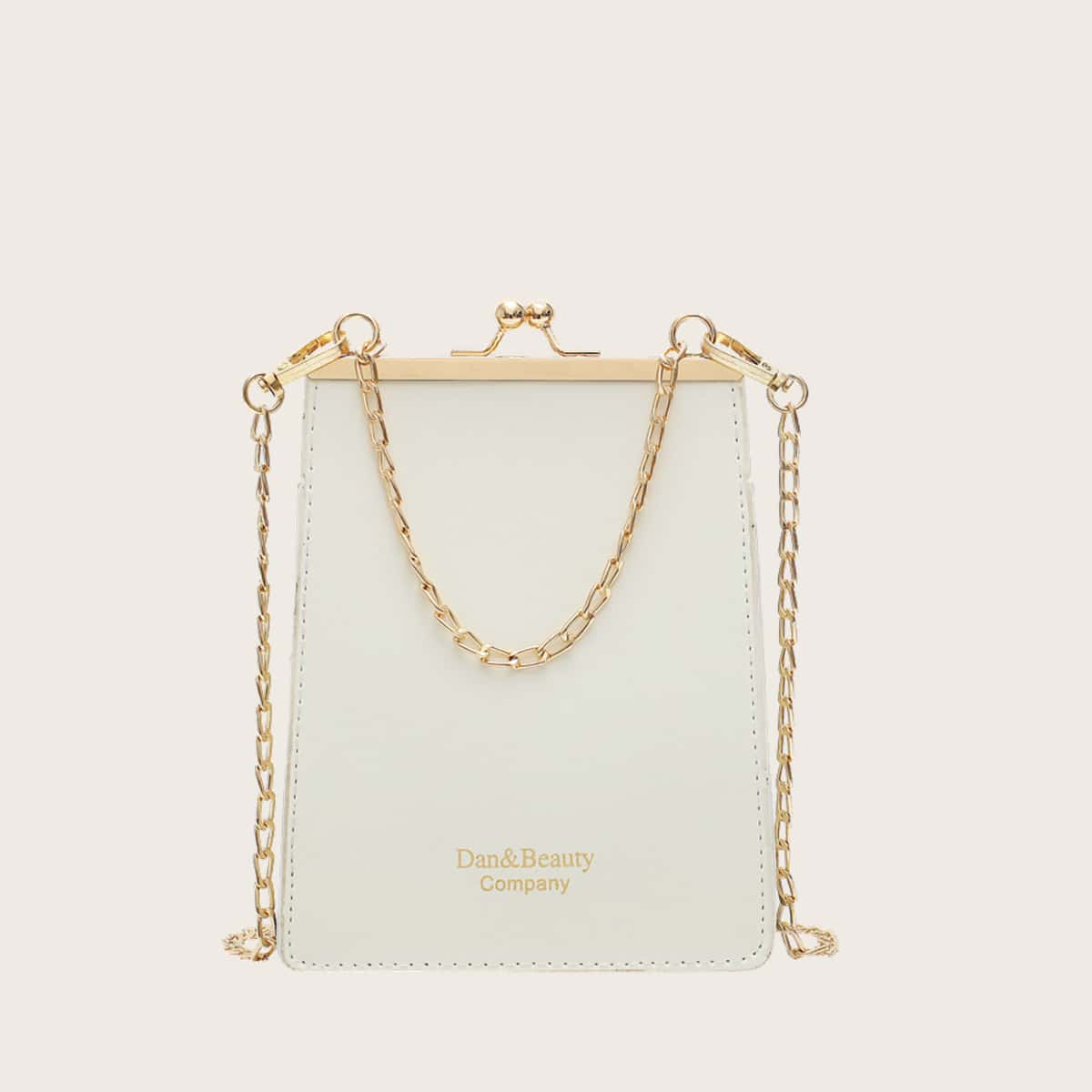 

Kisslock Chain Bag, White
