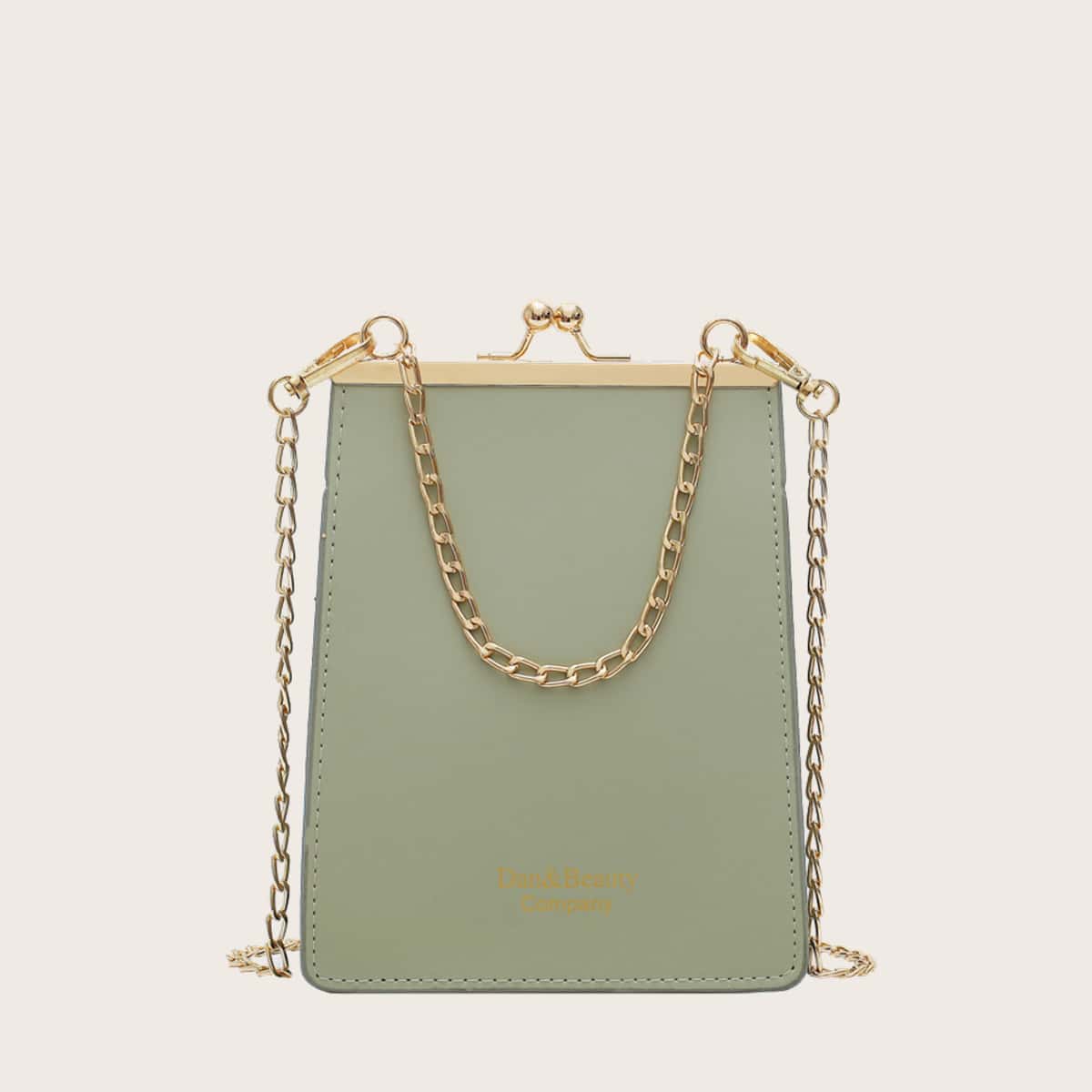 

Kisslock Chain Bag, Mint green