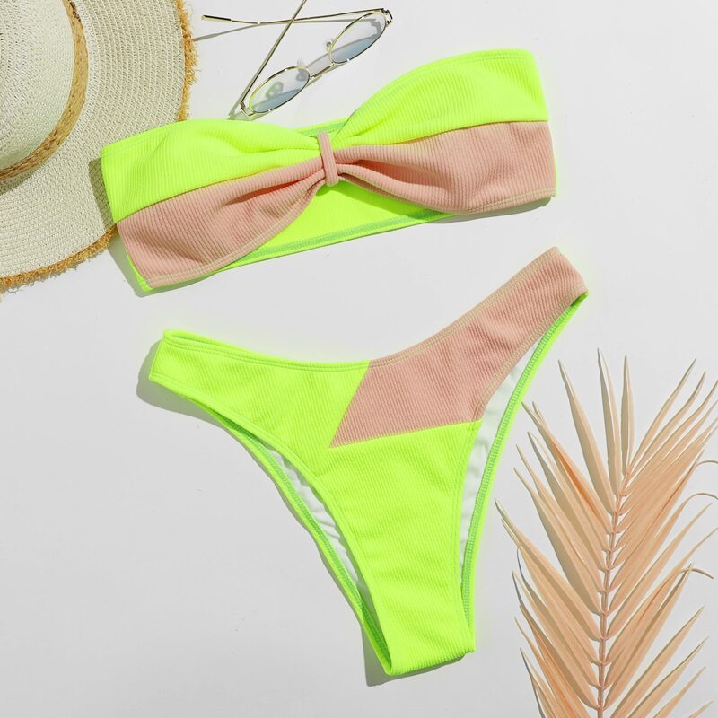 

Colorblock Bikini Swimsuit, Multicolor